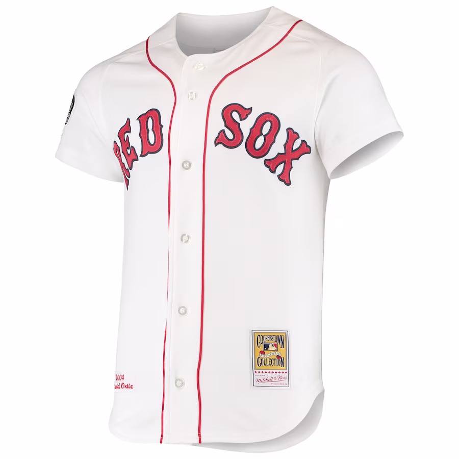 Youth Boston Red Sox David Ortiz Mitchell & Ness White 2004 Cooperstown Collection Home Authentic Jersey
