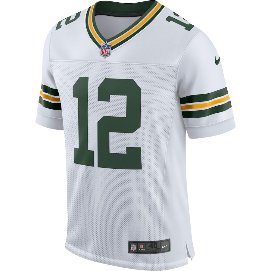 Mens Green Bay Packers Aaron Rodgers White Classic Elite Player Jersey