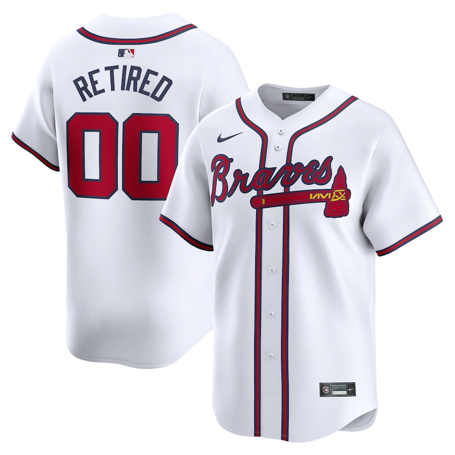 Men's Atlanta Braves White Home Limited Pick-A-Player Retired Roster Jersey