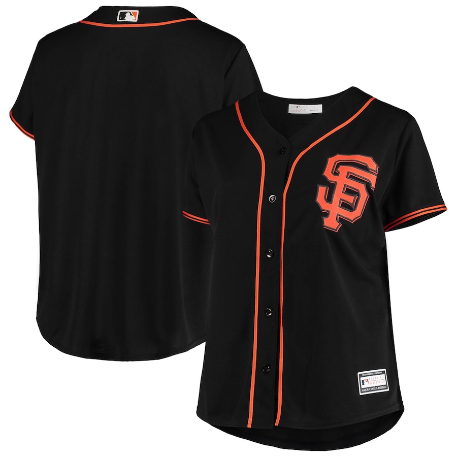 Women's San Francisco Giants Black Plus Size Sanitized Replica Team Jersey