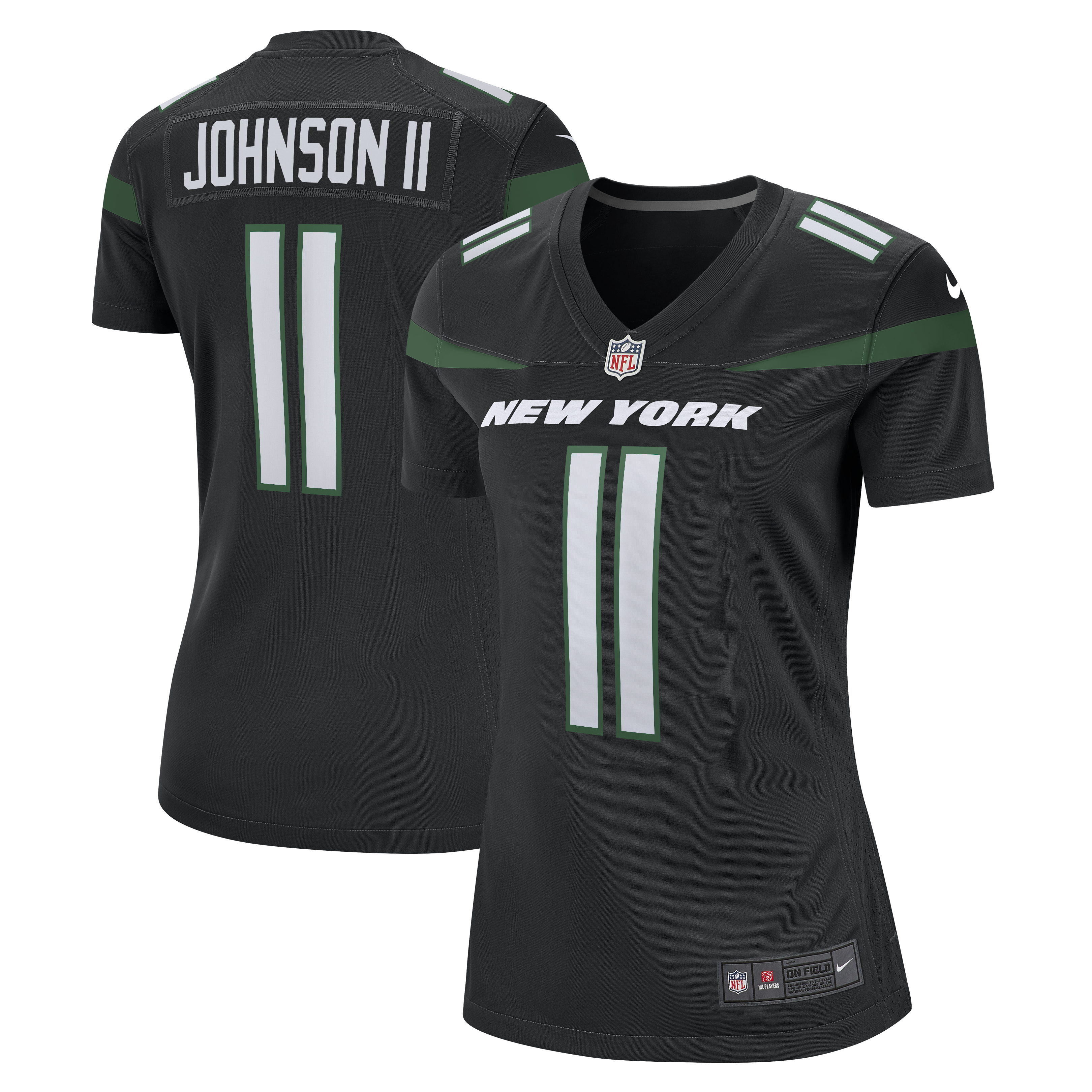 Jermaine Johnson II New York Jets Women's Alternate Game Jersey - Stealth Black