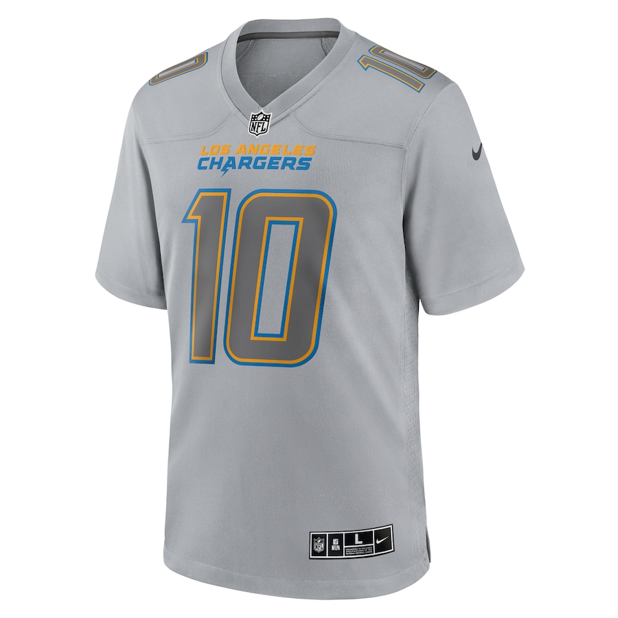 Mens Los Angeles Chargers Justin Herbert Gray Atmosphere Fashion Game Jersey