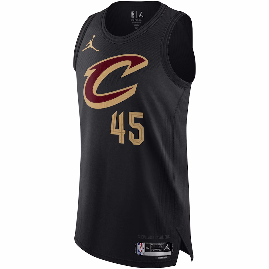 Men's Cleveland Cavaliers Donovan Mitchell Jordan Brand Black Authentic Player Jersey - Statement Edition