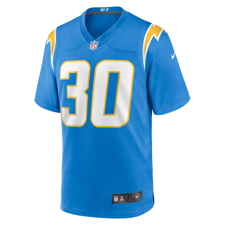 Kimani Vidal 30 Los Angeles Chargers Team Game Men Jersey - Powder Blue