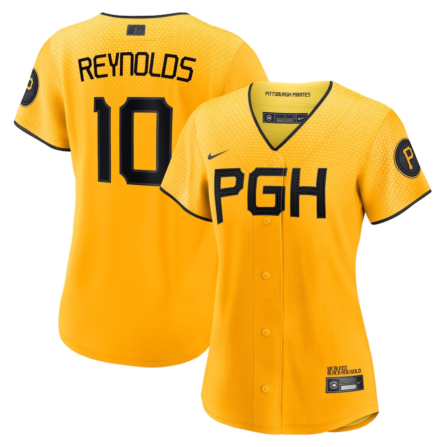 Women's Pittsburgh Pirates Bryan Reynolds Gold City Connect Replica Player Jersey