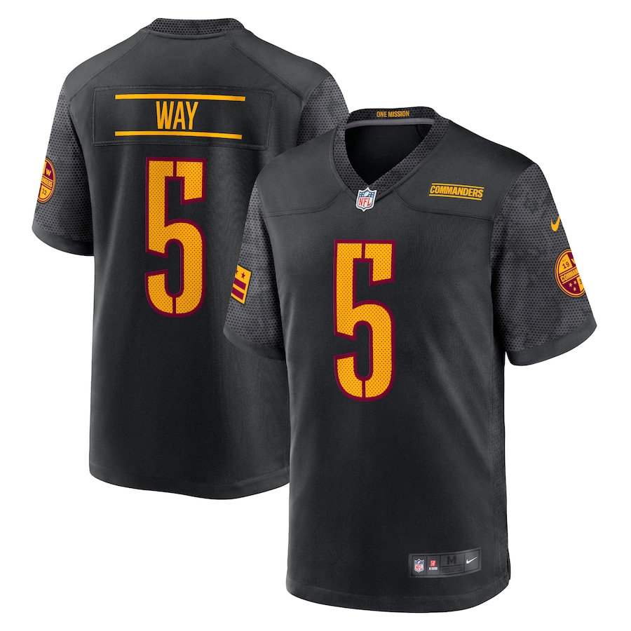 Mens Washington Commanders Tress Way Black Alternate Game Player Jersey