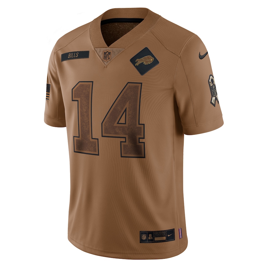 Mens Buffalo Bills Stefon Diggs Brown 2023 Salute To Service Limited Jersey