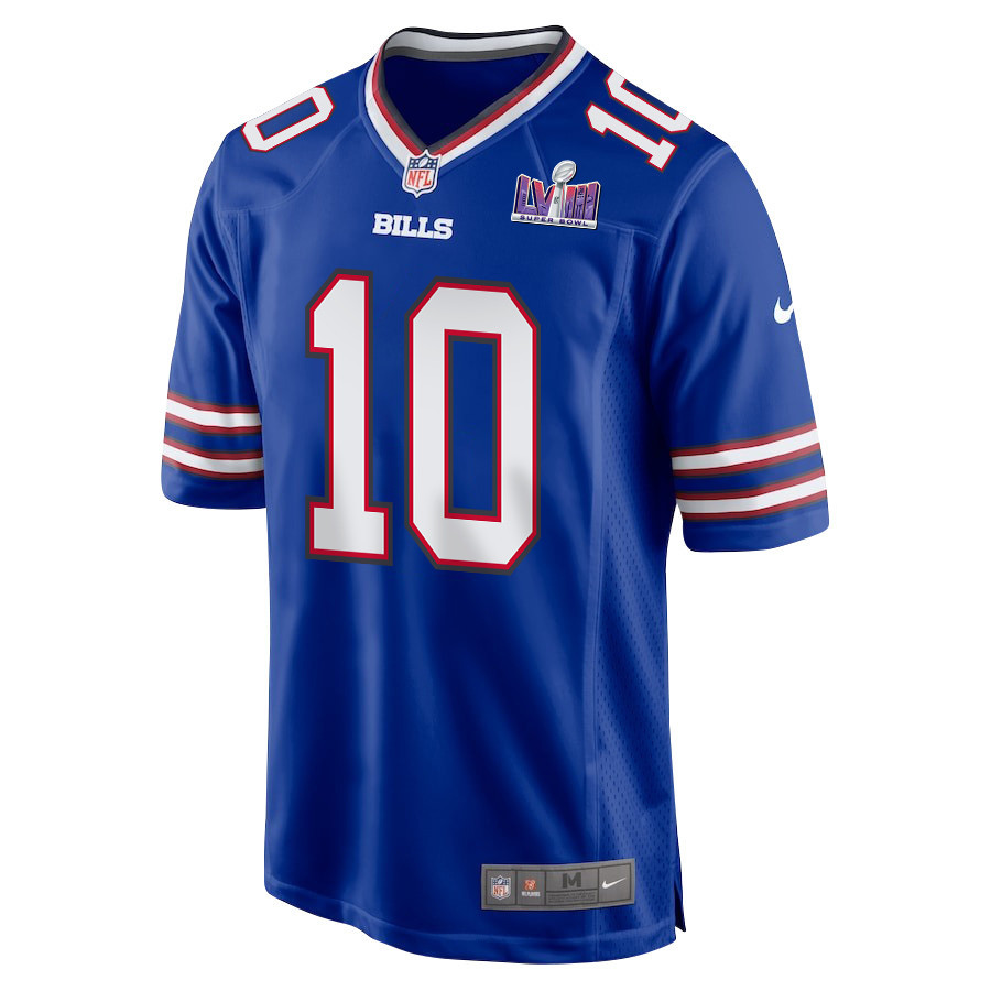 Khalil Shakir 10 Signed Buffalo Bills Super Bowl LVIII Game Men Jersey - Royal