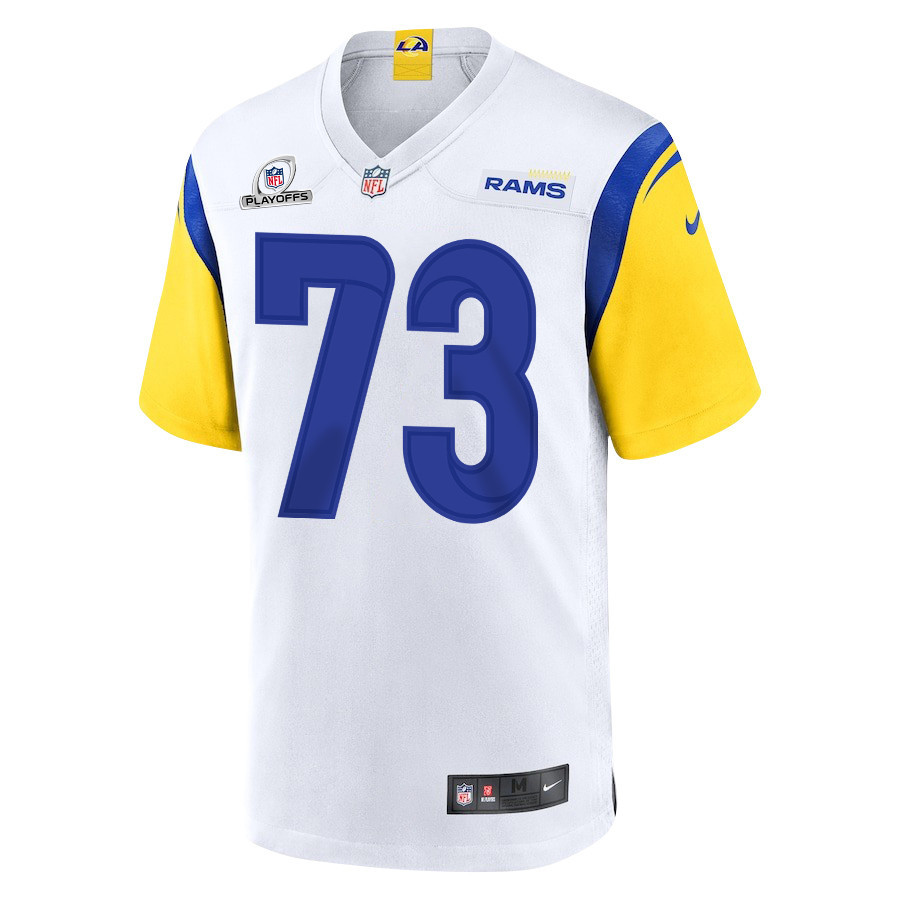 Steve Avila 73 Los Angeles Rams 2023 Playoffs Patch Game Men Jersey - White