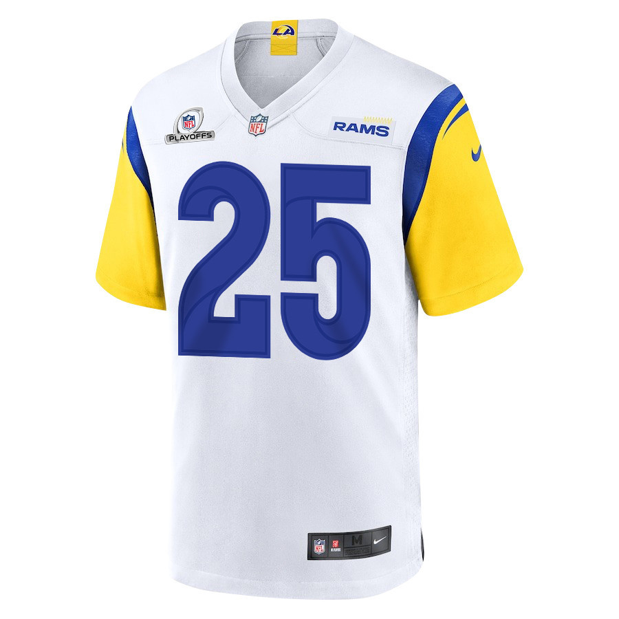 Jason Taylor II 25 Los Angeles Rams 2023 Playoffs Patch Game Men Jersey - White