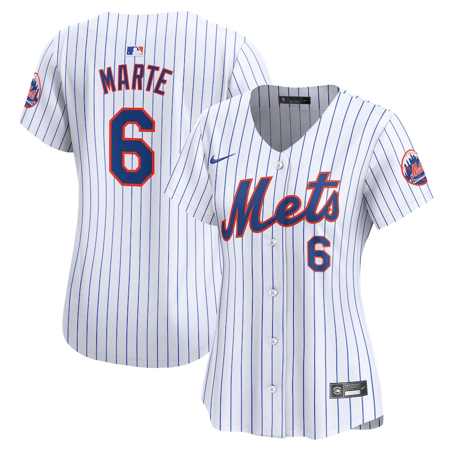 Women's New York Mets Starling Marte White Home Limited Player Jersey