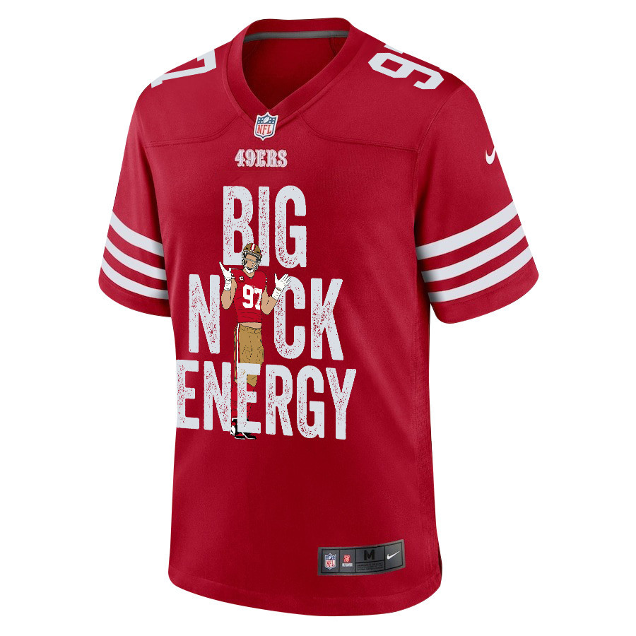 Nick Bosa 97 San Francisco 49ers Big Nick Energy Game Men Jersey - Scarlet