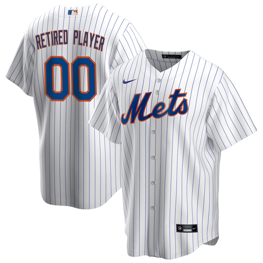 Men's New York Mets White Home Pick-A-Player Retired Roster Replica Jersey