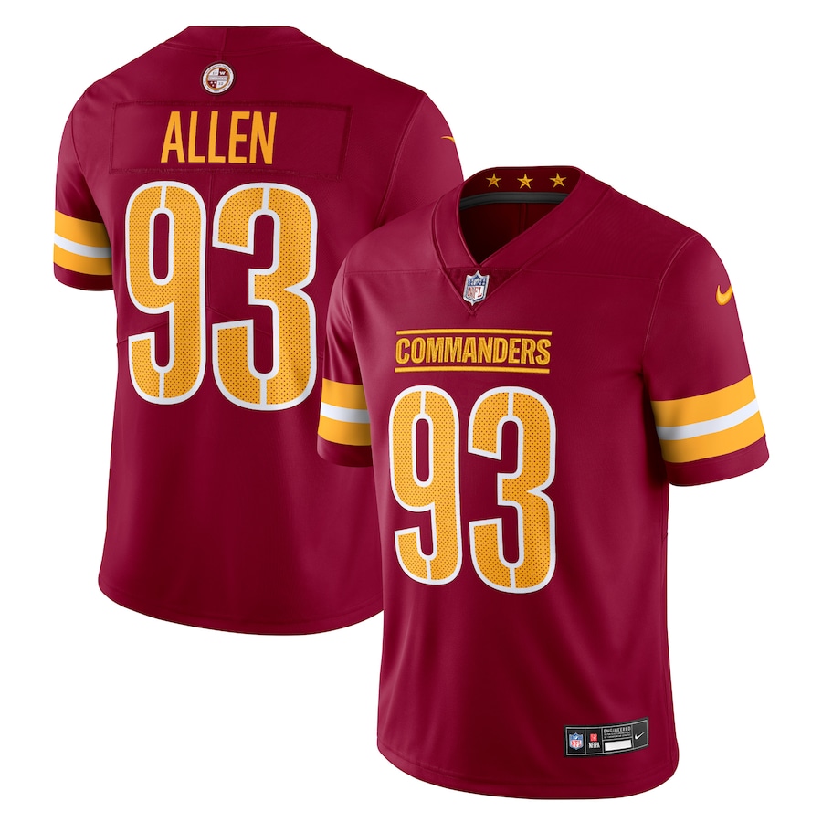 Mens Washington Commanders Jonathan Allen Burgundy Vapor Untouchable Limited Jersey