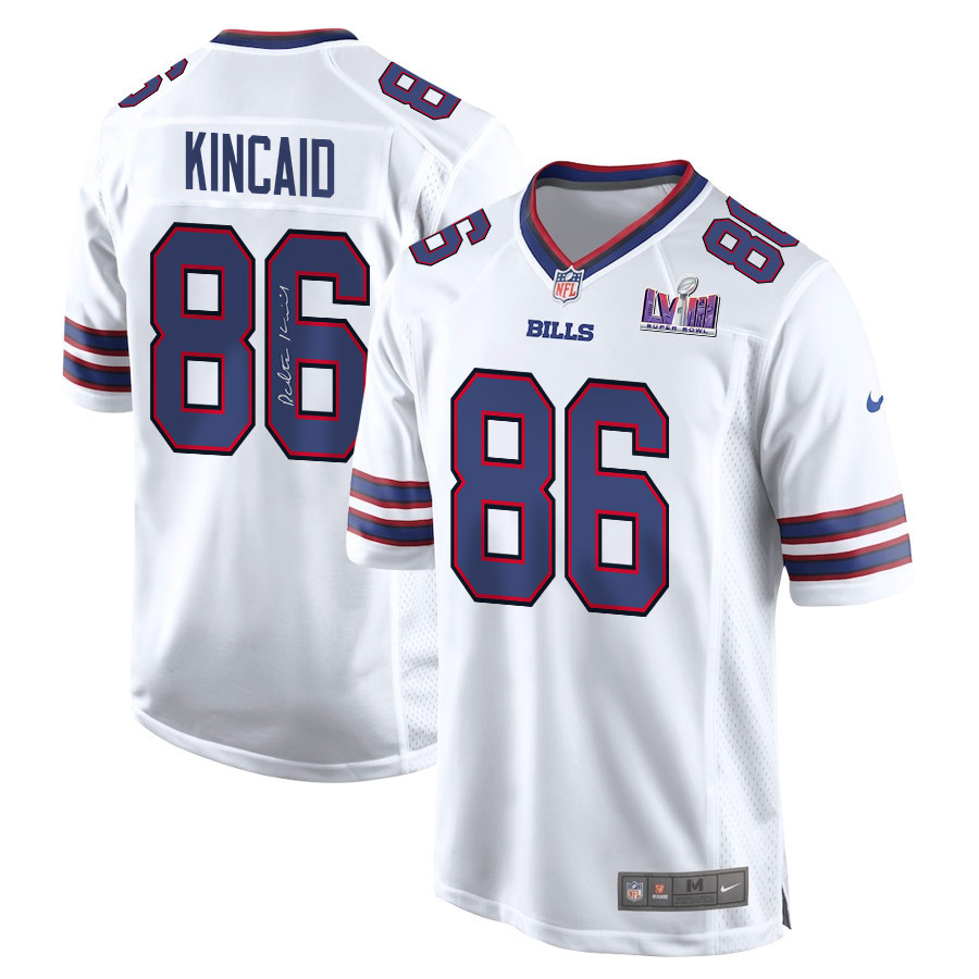 Dalton Kincaid 86 Signed Buffalo Bills Super Bowl LVIII Game Men Jersey - White