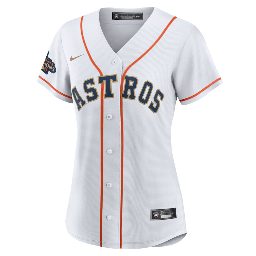 Women's Houston Astros Alex Bregman White/Gold 2023 Gold Collection Replica Player Jersey