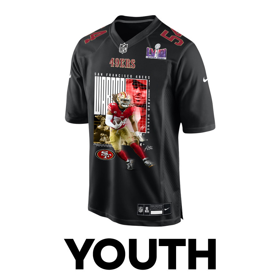 Fred Warner 54 San Francisco 49ers All-Pro Fred Fashion Game YOUTH Jersey - Carbon Black