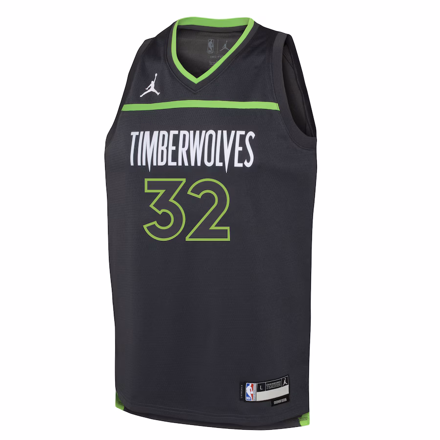 Youth Minnesota Timberwolves Karl-Anthony Towns Jordan Brand Black Swingman Jersey - Statement Edition