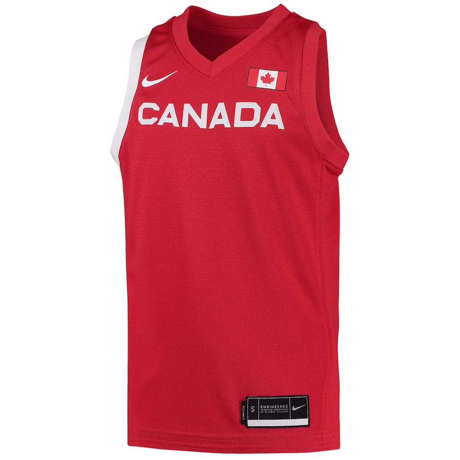 Youth Canada Basketball Nike Red 2020 Summer Olympics Replica Team Jersey