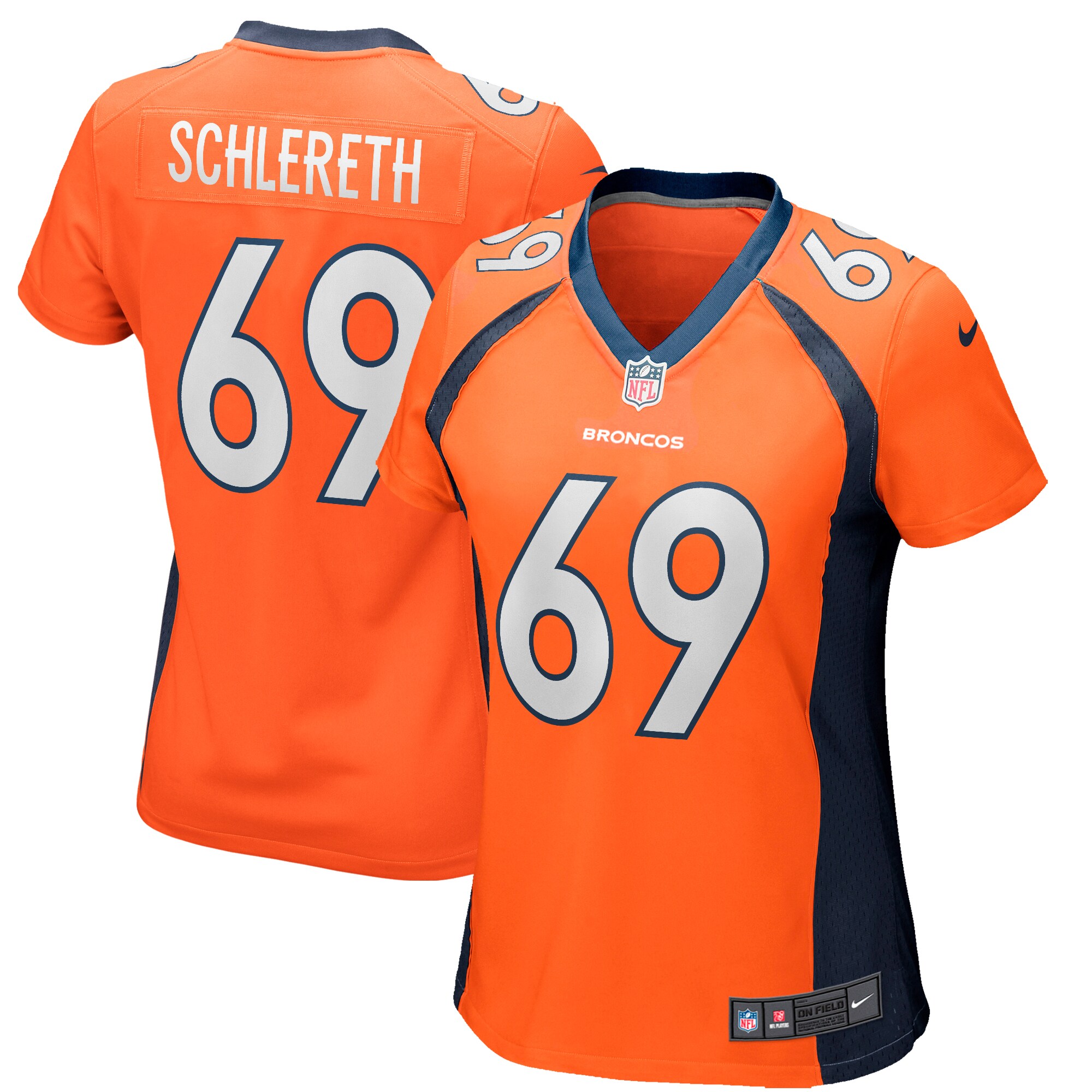 Mark Schlereth Denver Broncos Women's Game Retired Player Jersey - Orange