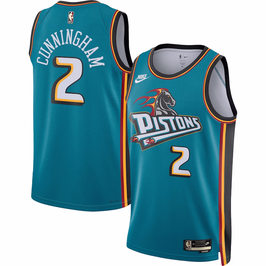 Men's Detroit Pistons Cade Cunningham Nike Teal Swingman Jersey - Classic Edition
