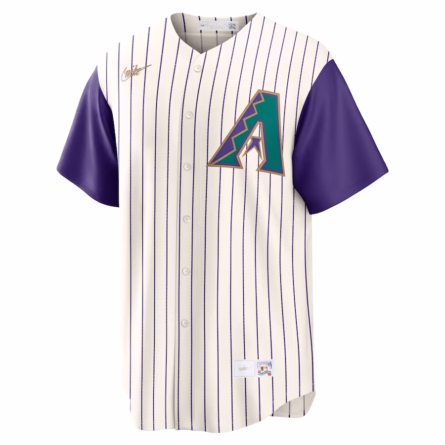 Youth Arizona Diamondbacks Randy Johnson Nike Cream/Purple Alternate Cooperstown Collection Player Jersey