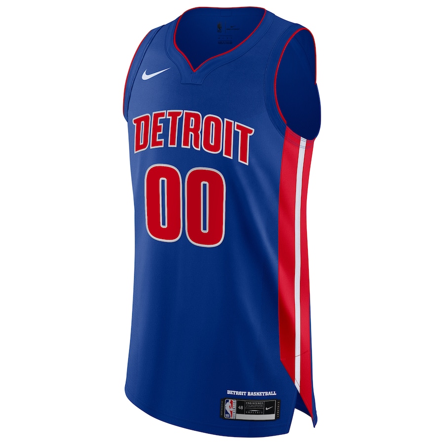 Men's Detroit Pistons Nike Blue Authentic Custom Jersey - Icon Edition