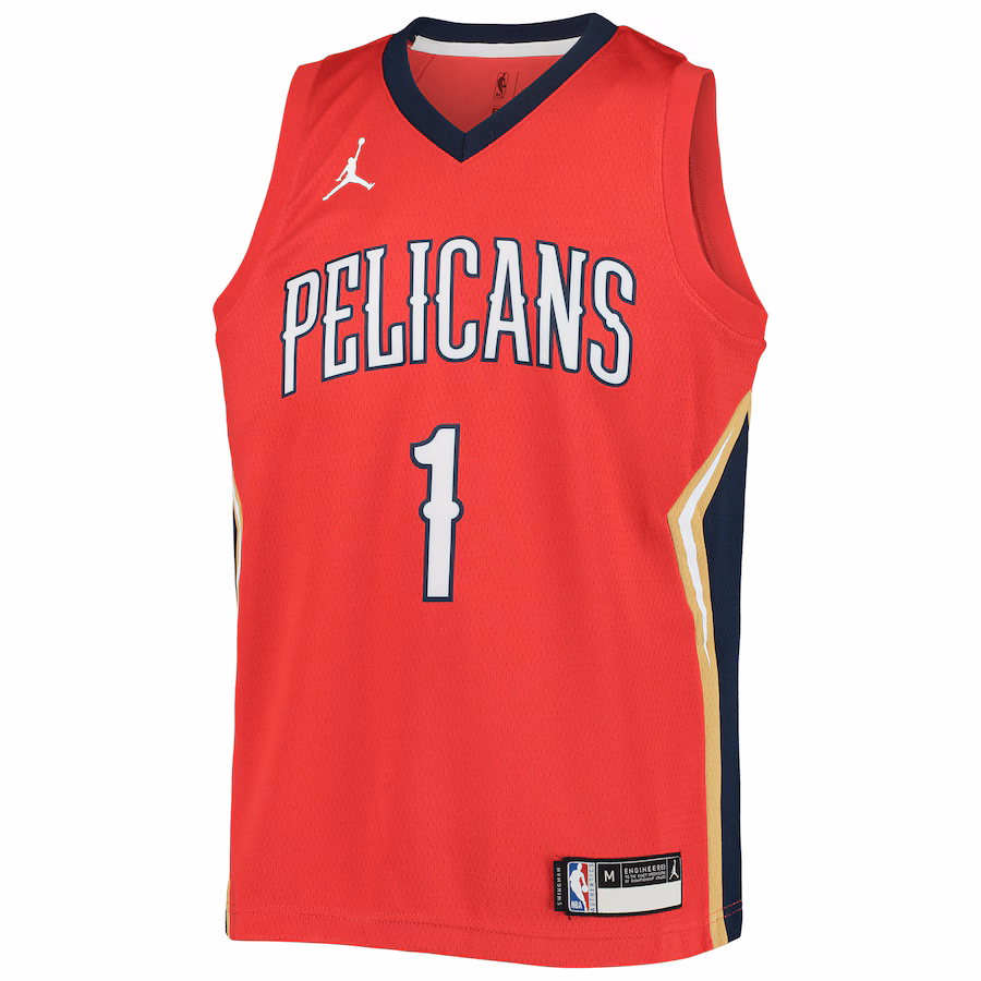 Youth New Orleans Pelicans Zion Williamson Jordan Brand Red 2020/21 Swingman Player Jersey - Statement Edition