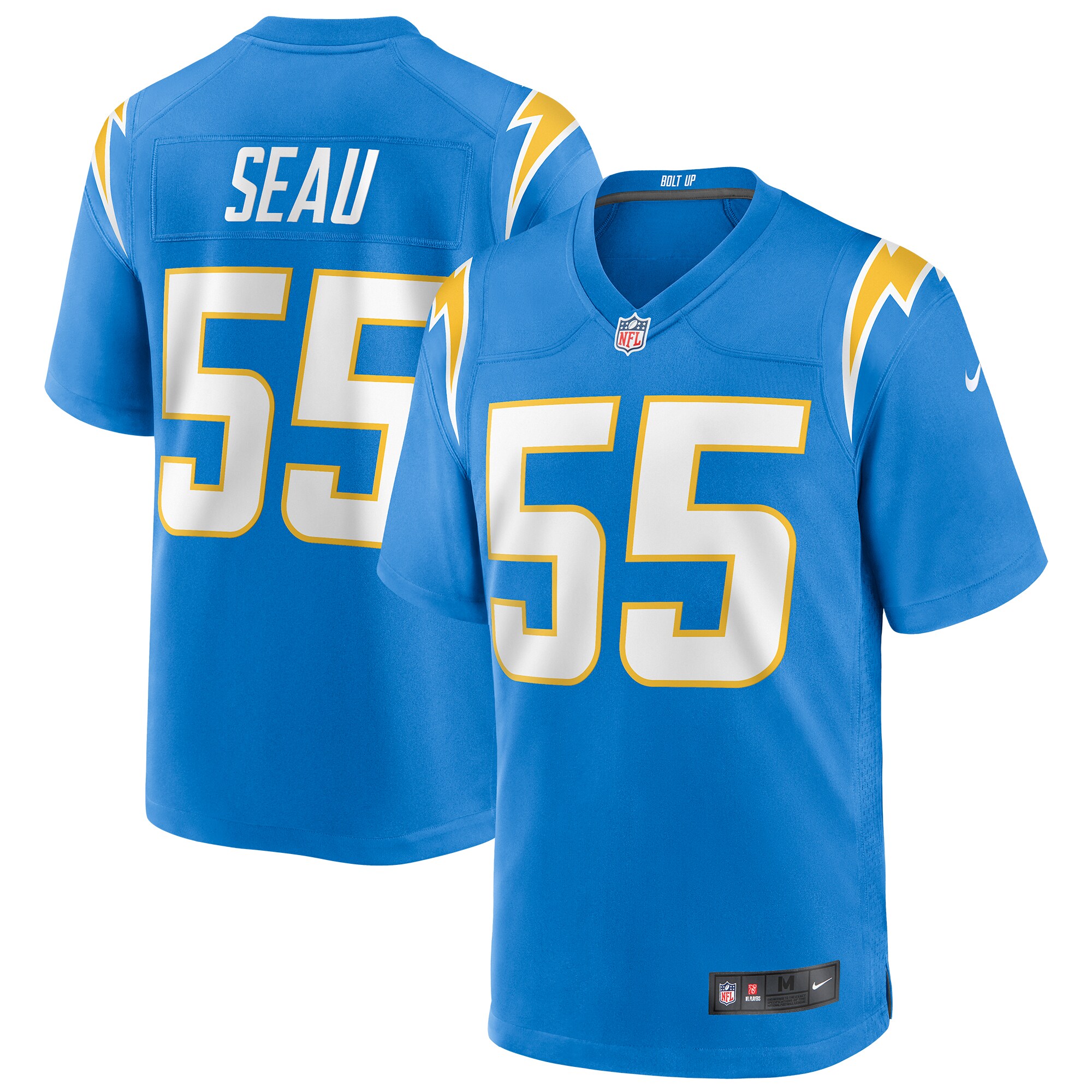 Junior Seau Los Angeles Chargers Game Retired Player Jersey - Powder Blue