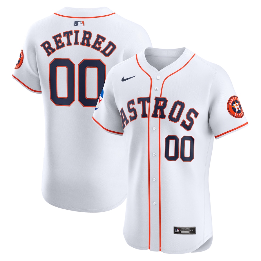 Men's Houston Astros White Home Elite Pick-A-Player Retired Roster Patch Jersey