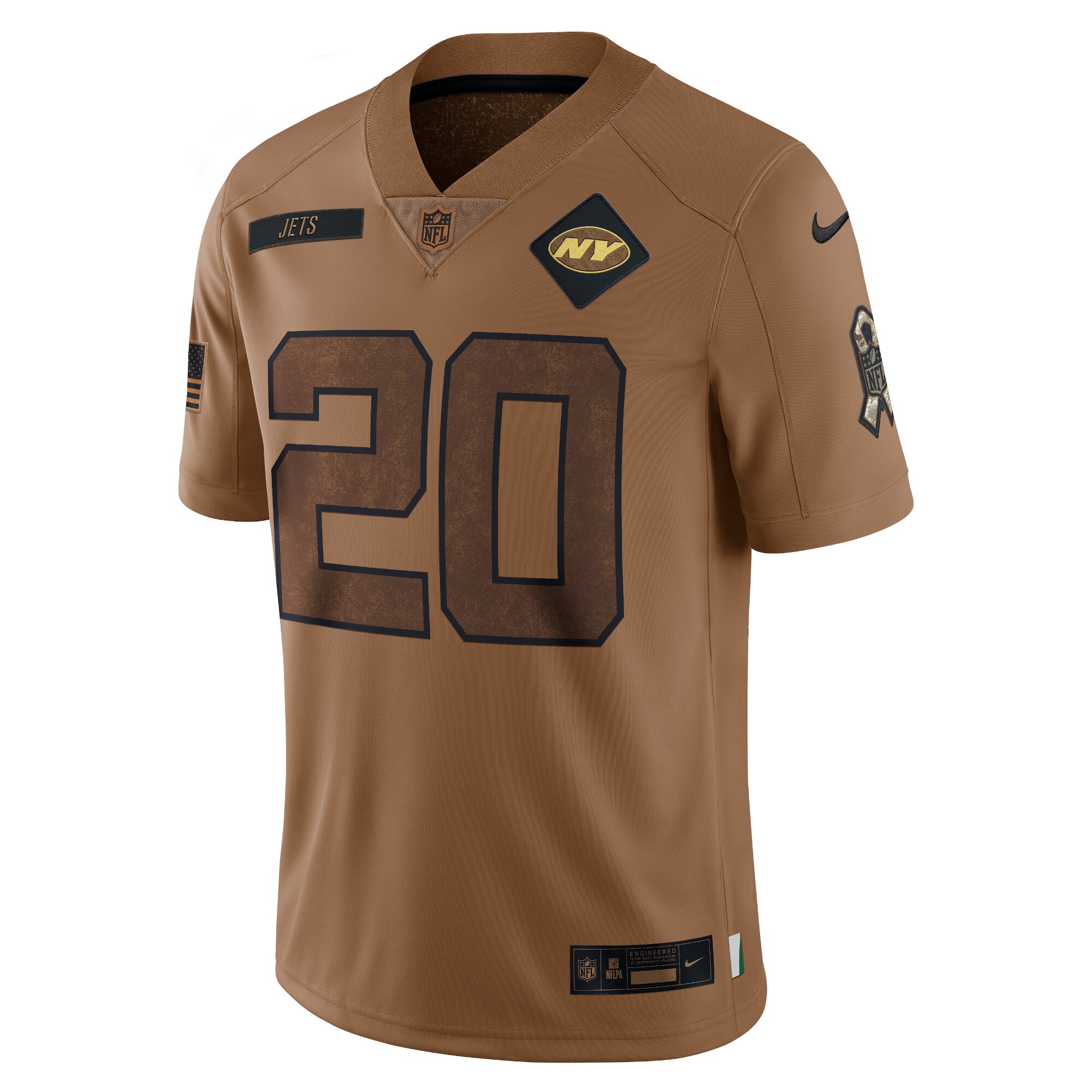 Breece Hall New York Jets 2023 Salute To Service Limited Jersey - Brown