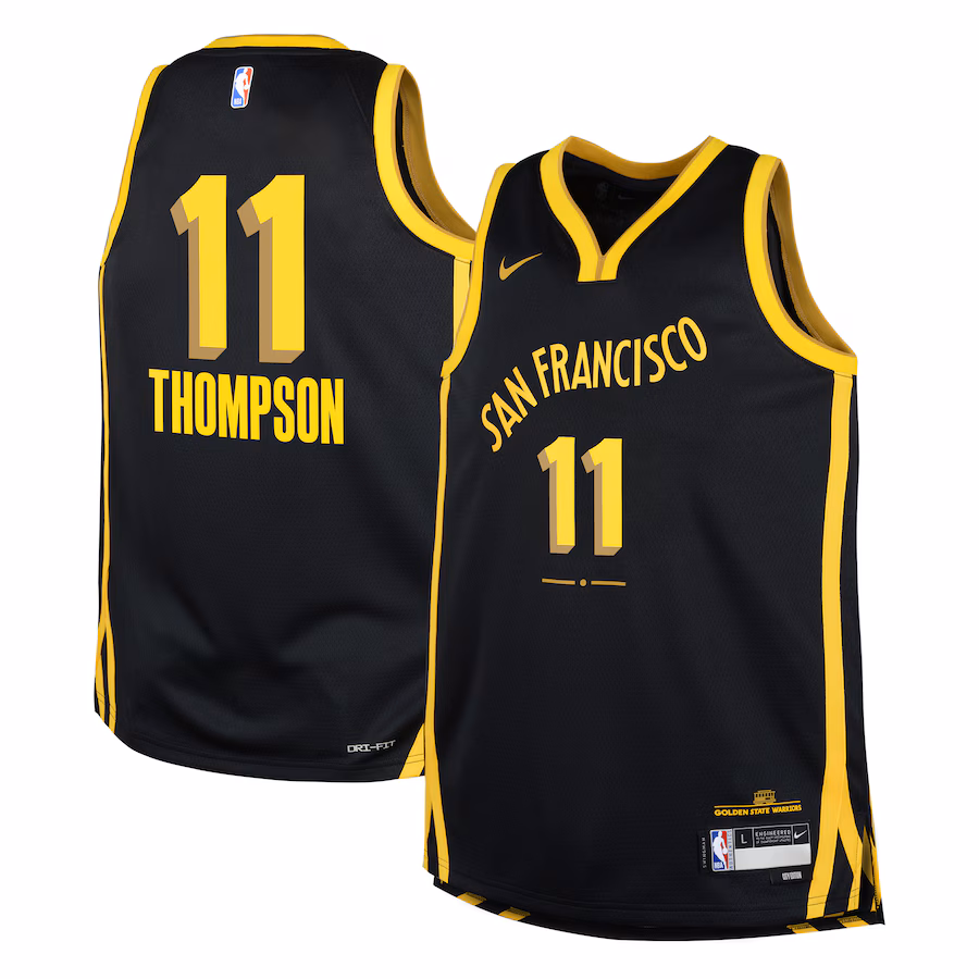 Youth Golden State Warriors Klay Thompson Nike Black Swingman Replica Jersey - City Edition