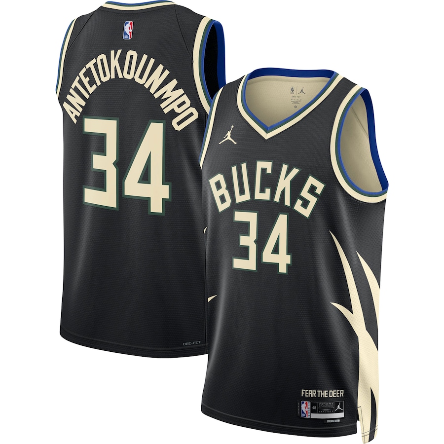 Unisex Milwaukee Bucks Giannis Antetokounmpo Jordan Brand Black Jersey