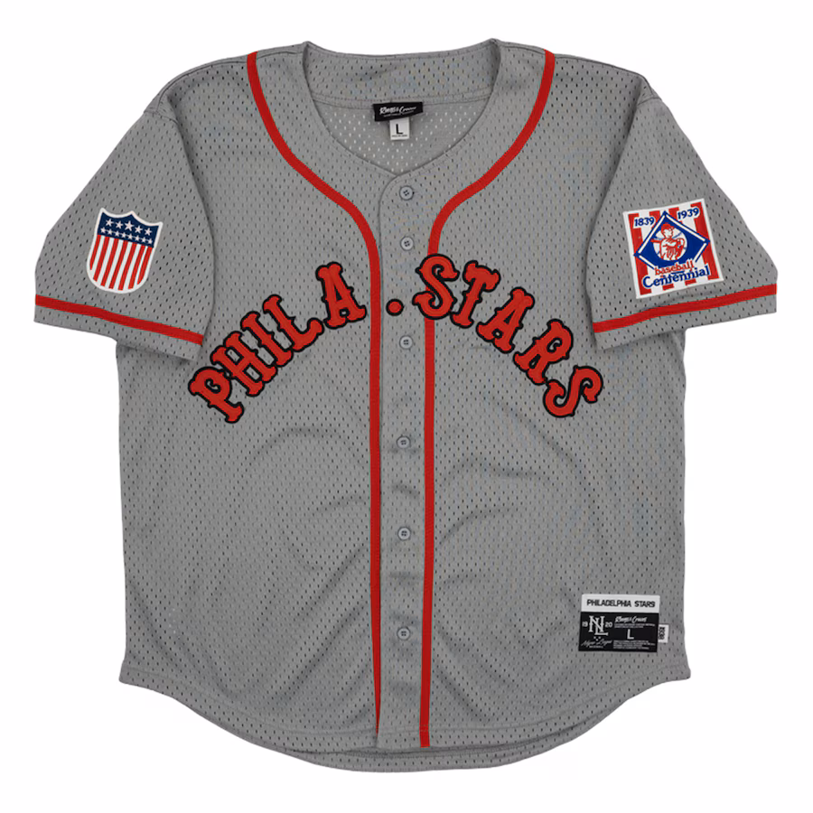 Men's Philadelphia Stars #7 Rings & Crwns Gray Mesh Button-Down Replica Jersey