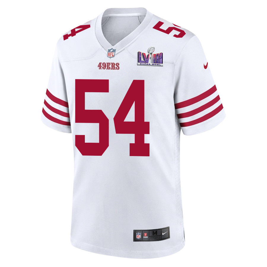 Fred Warner 54 Signed San Francisco 49ers Super Bowl LVIII Game Men Jersey - White
