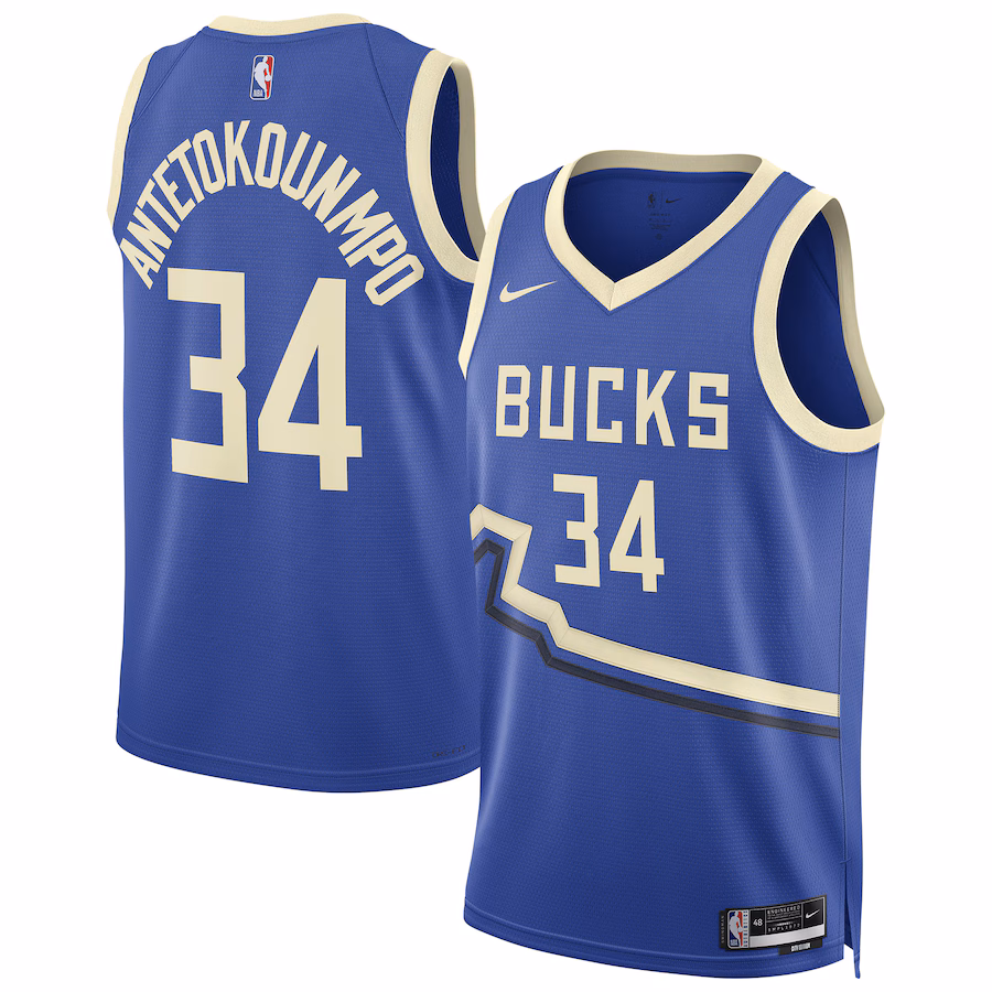 Giannis Antetokounmpo Milwaukee Bucks Nike Unisex 2024/25 Swingman Player Jersey - City Edition - Royal