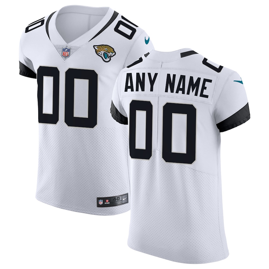 Mens Jacksonville Jaguars White Vapor Untouchable Elite Custom Jersey