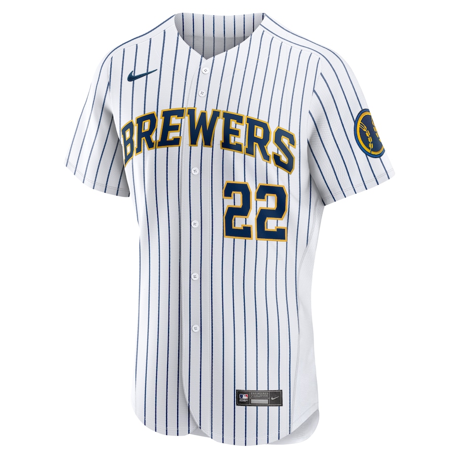 Men's Milwaukee Brewers Christian Yelich White Team Alternate Authentic Player Jersey