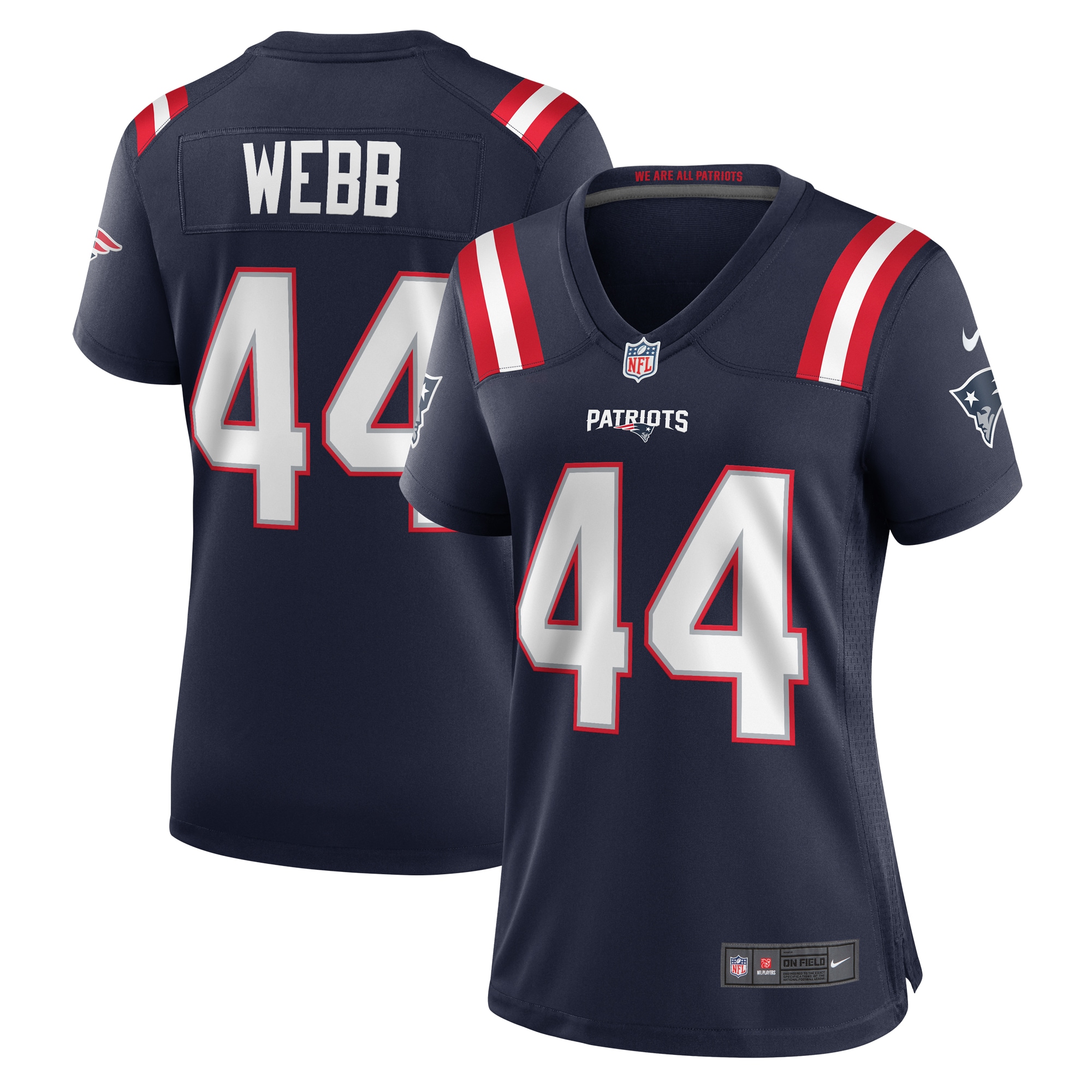 Raleigh Webb New England Patriots Women's Home Game Player Jersey - Navy