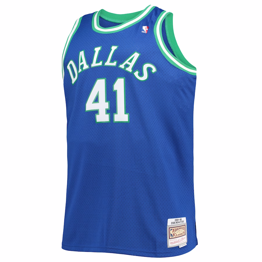 Men's Dallas Mavericks Dirk Nowitzki Mitchell & Ness Blue Big & Tall 1998/99 Hardwood Classics Swingman Jersey