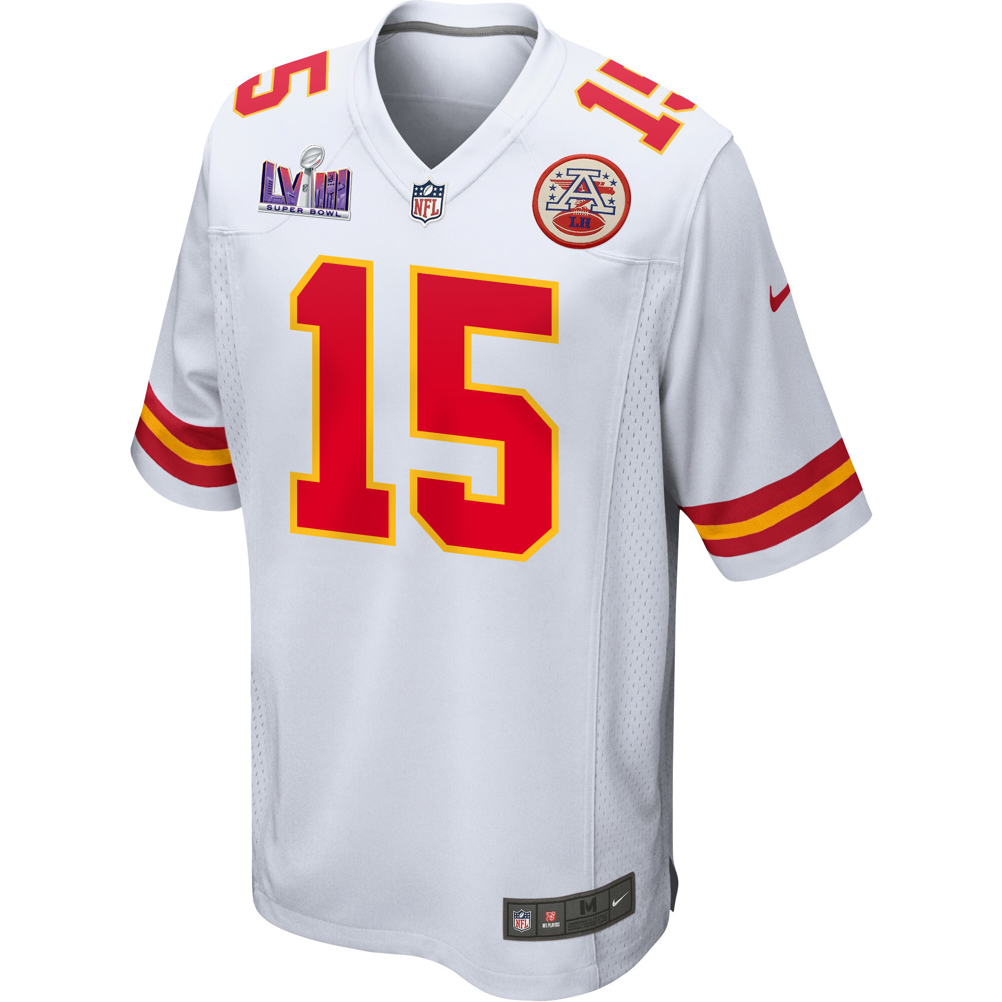 Patrick Mahomes 15 Signed Kansas City Chiefs Super Bowl LVIII Game Men Jersey - White