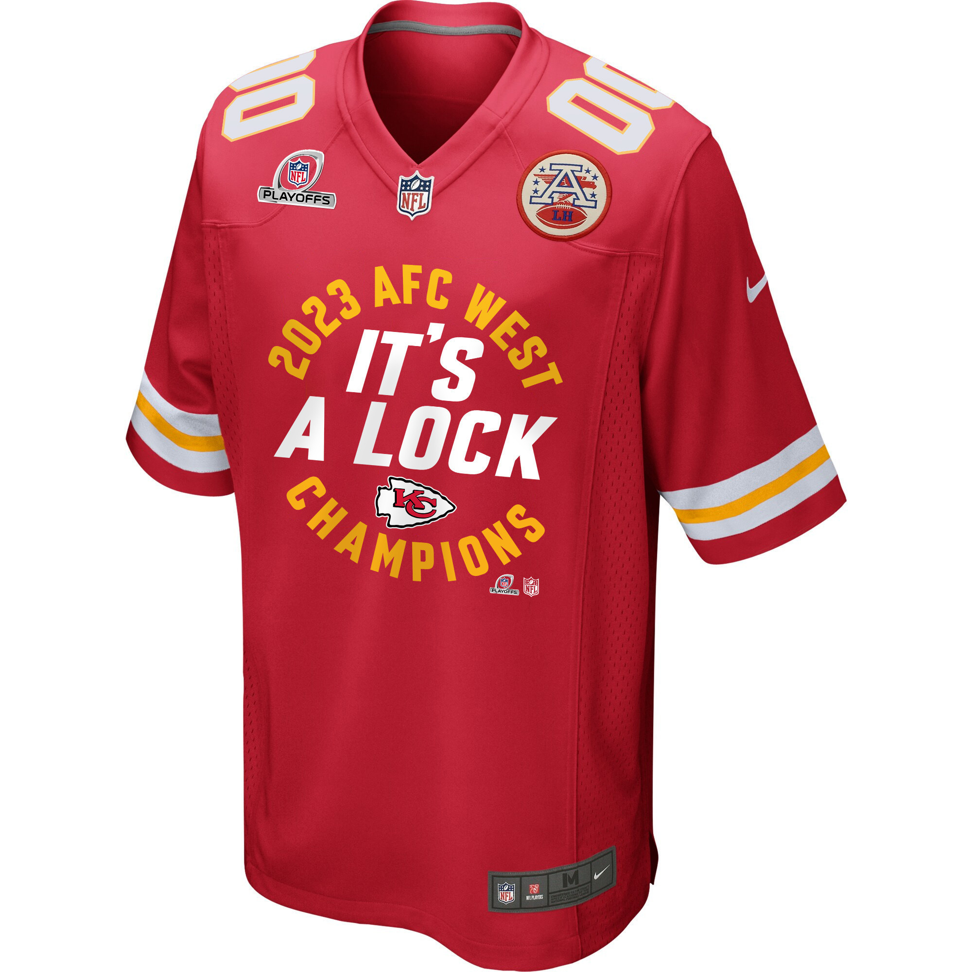 Kansas City Chiefs 2023 AFC West Division Champions Locker Room Trophy Game Men Custom Jersey - Red