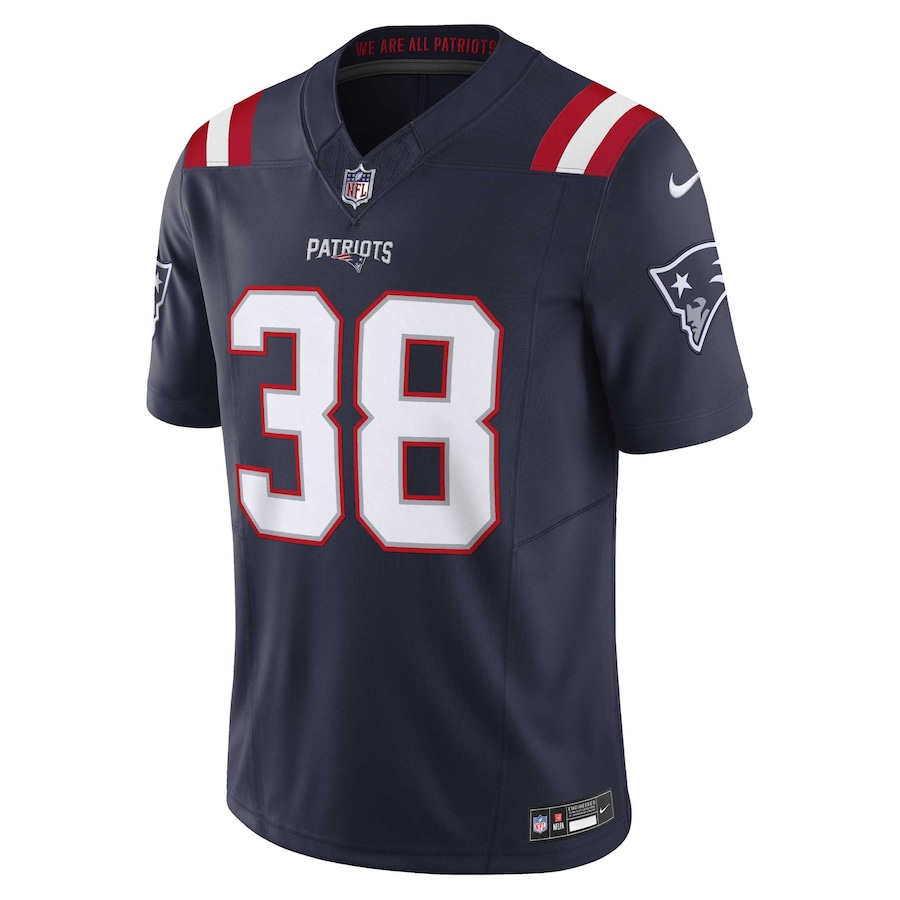 Mens New England Patriots Rhamondre Stevenson Navy Vapor F.U.S.E. Limited Jersey