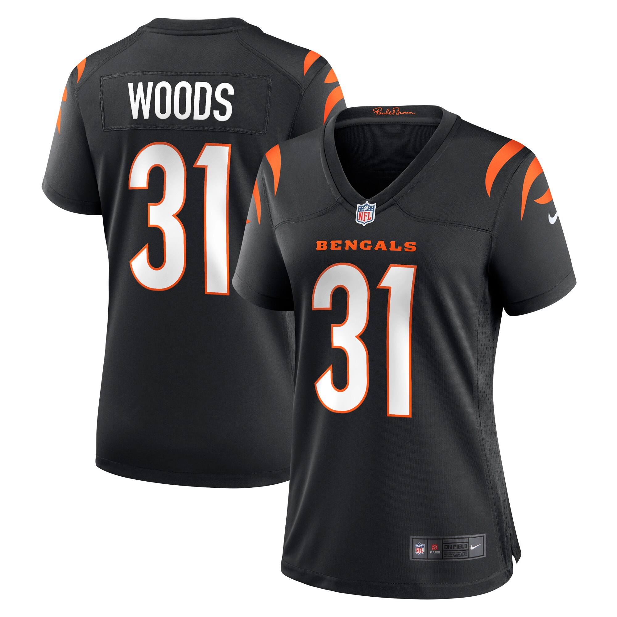 Ickey Woods Cincinnati Bengals Women's Retired Player Game Jersey - Black