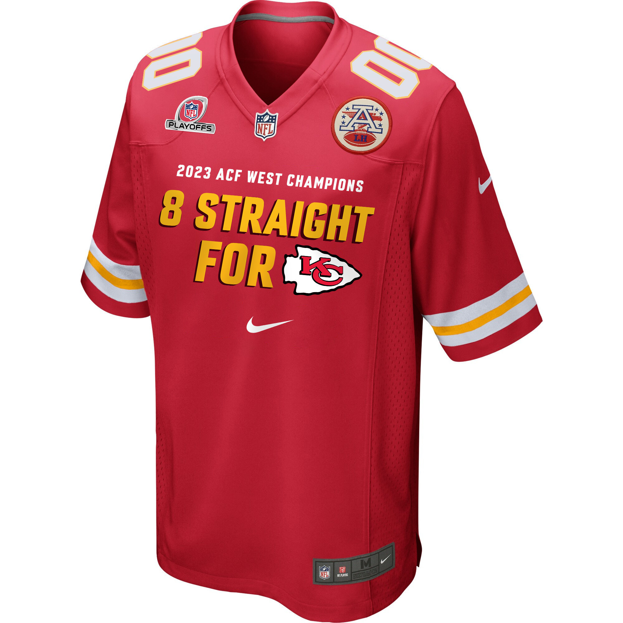 Kansas City Chiefs Eight-Time AFC West Division Champions 8 Straight For KC Game Men Custom Jersey - Red