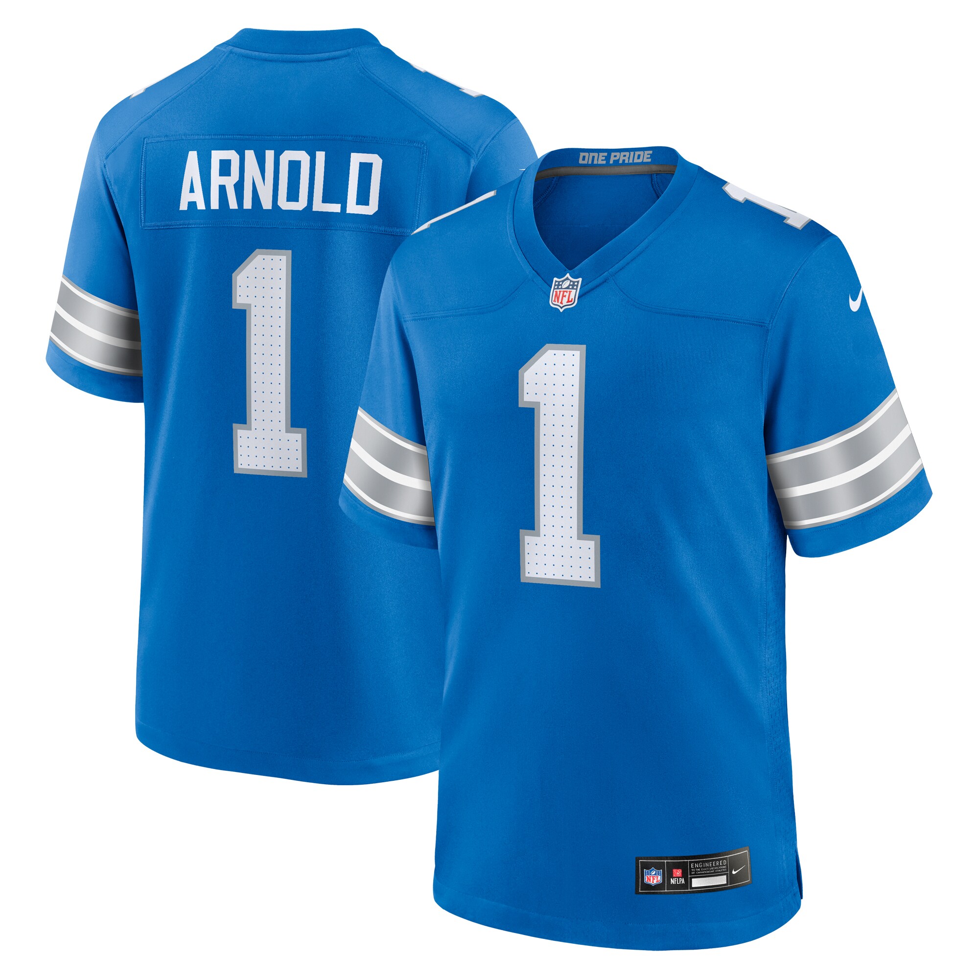 Terrion Arnold Detroit Lions 2024 NFL Draft First Round Pick Player Game Jersey - Blue