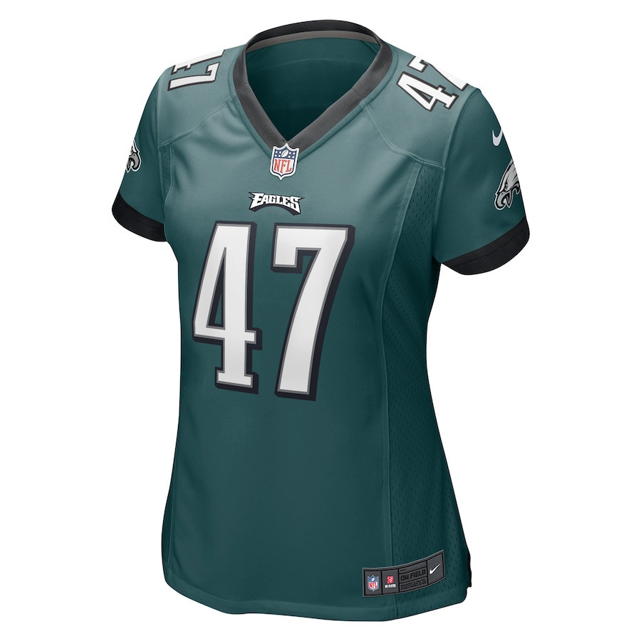 Brandon Smith 47 Philadelphia Eagles Game Women Jersey - Midnight Green