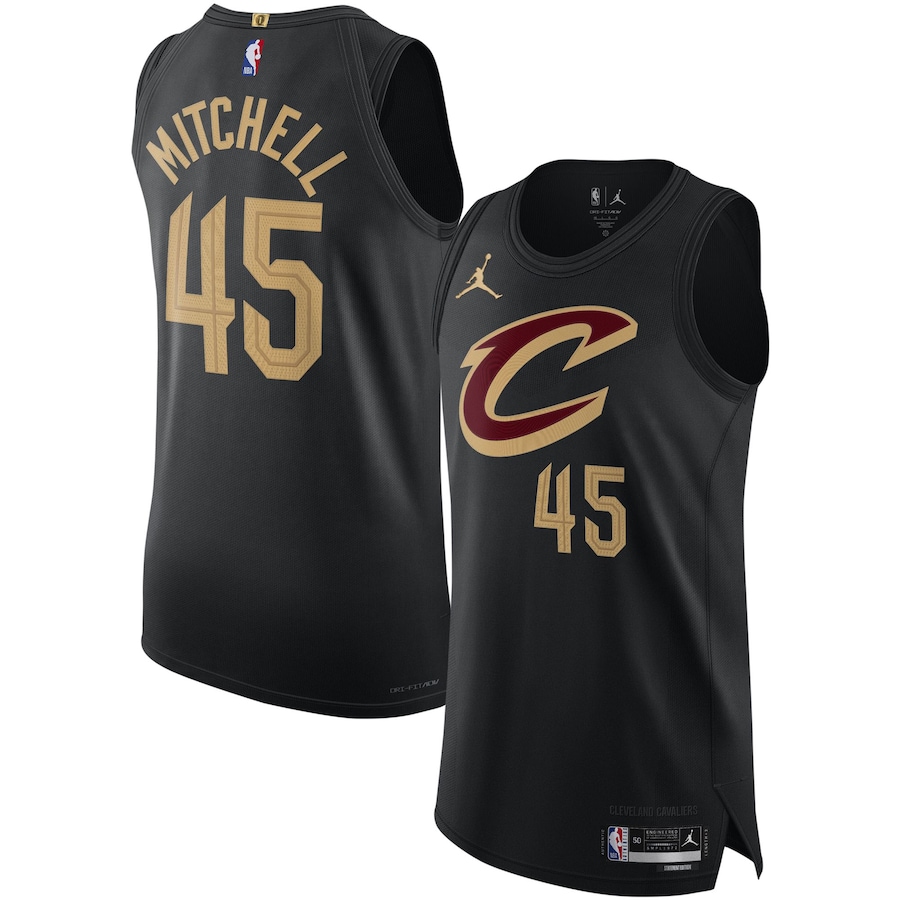 Men's Cleveland Cavaliers Donovan Mitchell Jordan Brand Black Authentic Player Jersey