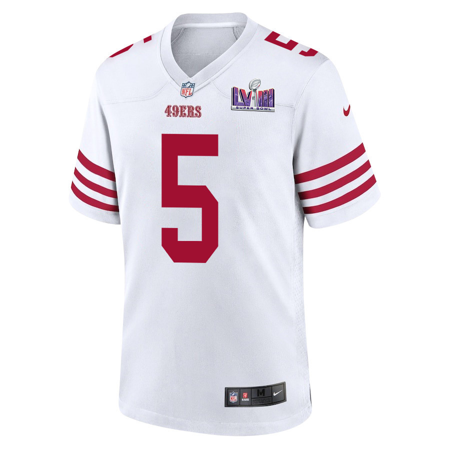 Randy Gregory 5 Signed San Francisco 49ers Super Bowl LVIII Game Men Jersey - White