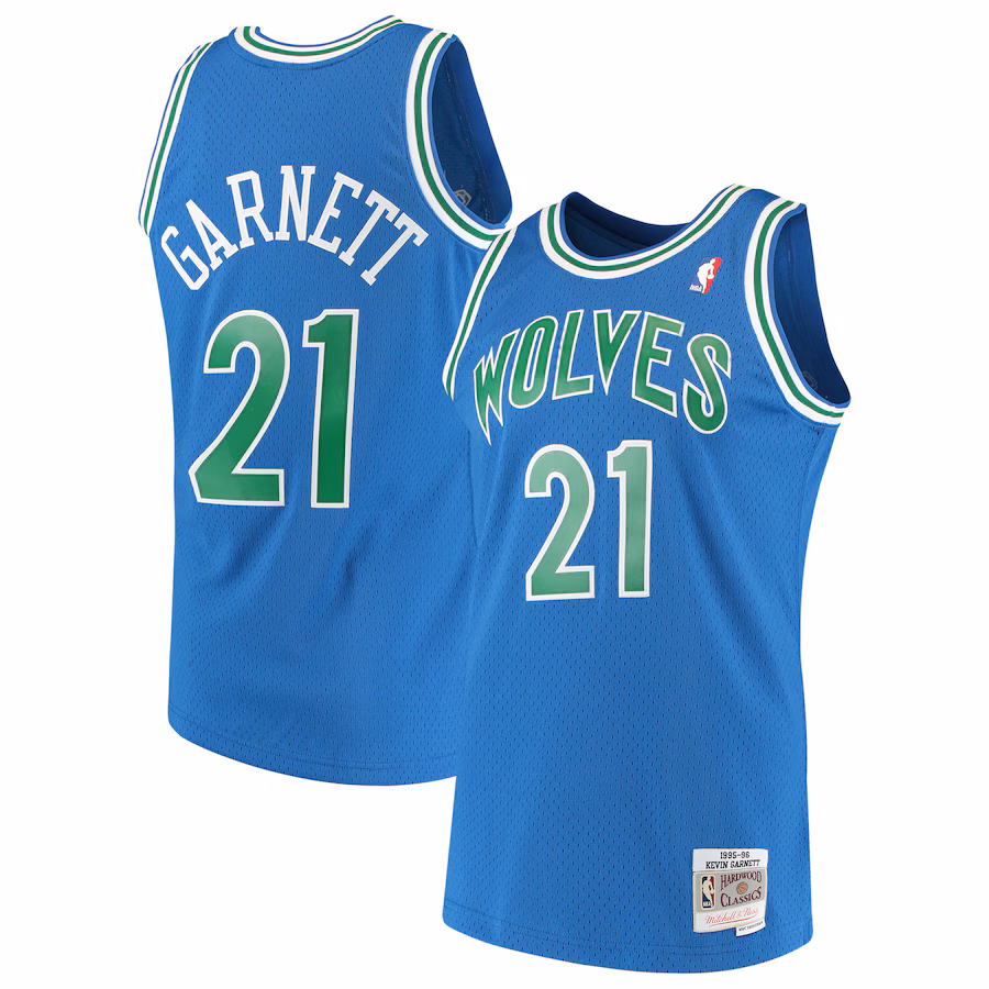 Men's Minnesota Timberwolves Kevin Garnett Mitchell & Ness Blue Hardwood Classics Swingman Jersey
